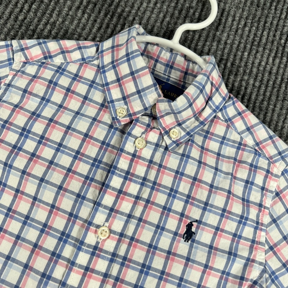 Ralph Lauren Shirt Size 3T White Plaid Long Sleeve Button‎ Down Sunday Dress